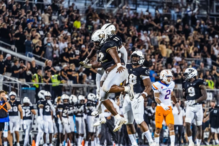 Kalia Davis and Jeremiah Jean-Baptiste celebrate
